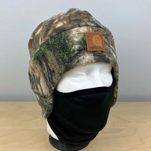 Carhartt Winter Fleece Beanie Hat With Face Mask Camouflage Ear Flaps